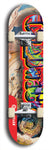 Limited edition, North American maple skateboard deck designed by underground artist BellyRash - available widths 7.5 to 8.5 inches in both mellow concave and steep concave shapes. Artwork: CHADWICK brand popsicle-shaped with large CHADWICK logo multi-colored patterned background