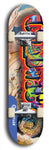 Limited edition, North American maple skateboard deck designed by underground artist BellyRash - available widths 7.5 to 8.5 inches in both mellow concave and steep concave shapes. Artwork: CHADWICK brand popsicle-shaped with large CHADWICK logo multi-colored patterned background