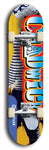 Limited edition, North American maple skateboard deck designed by underground artist BellyRash - available widths 7.5 to 8.5 inches in both mellow concave and steep concave shapes. Artwork: CHADWICK brand popsicle-shaped with large CHADWICK logo multi-colored patterned background