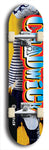 Limited edition, North American maple skateboard deck designed by underground artist BellyRash - available widths 7.5 to 8.5 inches in both mellow concave and steep concave shapes. Artwork: CHADWICK brand popsicle-shaped with large CHADWICK logo multi-colored patterned background