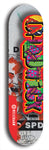 Limited edition, North American maple skateboard deck designed by underground artist BellyRash - available widths 7.5 to 8.5 inches in both mellow concave and steep concave shapes. Artwork: CHADWICK brand popsicle-shaped with large CHADWICK logo multi-colored patterned background