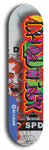 Limited edition, North American maple skateboard deck designed by underground artist BellyRash - available widths 7.5 to 8.5 inches in both mellow concave and steep concave shapes. Artwork: CHADWICK brand popsicle-shaped with large CHADWICK logo multi-colored patterned background