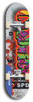 Limited edition, North American maple skateboard deck designed by underground artist BellyRash - available widths 7.5 to 8.5 inches in both mellow concave and steep concave shapes. Artwork: CHADWICK brand popsicle-shaped with large CHADWICK logo multi-colored patterned background