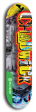 North American maple skateboard deck designed by underground artist BellyRash -- available in widths between 7.5 to 8.5 inches in both mellow concave and steep concave shapes from the BellyRash Limited Edition Blitz Deck series: Chadwick