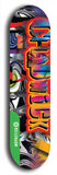 North American maple skateboard deck designed by underground artist BellyRash -- available in widths between 7.5 to 8.5 inches in both mellow concave and steep concave shapes from the BellyRash Limited Edition Blitz Deck series: Chadwick