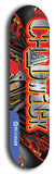 Limited edition, North American maple skateboard deck designed by underground artist BellyRash - available widths 7.5 to 8.5 inches in both mellow concave and steep concave shapes. Artwork: CHADWICK brand popsicle-shaped with large CHADWICK logo multi-colored patterned background