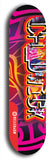 Limited edition, North American maple skateboard deck designed by underground artist BellyRash - available widths 7.5 to 8.5 inches in both mellow concave and steep concave shapes. Artwork: CHADWICK brand popsicle-shaped with large CHADWICK logo multi-colored patterned background