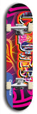 Limited edition, North American maple skateboard deck designed by underground artist BellyRash - available widths 7.5 to 8.5 inches in both mellow concave and steep concave shapes. Artwork: CHADWICK brand popsicle-shaped with large CHADWICK logo multi-colored patterned background