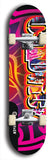 Limited edition, North American maple skateboard deck designed by underground artist BellyRash - available widths 7.5 to 8.5 inches in both mellow concave and steep concave shapes. Artwork: CHADWICK brand popsicle-shaped with large CHADWICK logo multi-colored patterned background