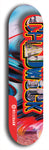 Limited edition, North American maple skateboard deck designed by underground artist BellyRash - available widths 7.5 to 8.5 inches in both mellow concave and steep concave shapes. Artwork: CHADWICK brand popsicle-shaped with large CHADWICK logo multi-colored patterned background