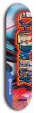 Limited edition, North American maple skateboard deck designed by underground artist BellyRash - available widths 7.5 to 8.5 inches in both mellow concave and steep concave shapes. Artwork: CHADWICK brand popsicle-shaped with large CHADWICK logo multi-colored patterned background