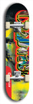 Limited edition, North American maple skateboard deck designed by underground artist BellyRash - available widths 7.5 to 8.5 inches in both mellow concave and steep concave shapes. Artwork: CHADWICK brand popsicle-shaped with large CHADWICK logo multi-colored patterned background