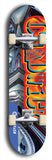 Limited edition, North American maple skateboard deck designed by underground artist BellyRash - available widths 7.5 to 8.5 inches in both mellow concave and steep concave shapes. Artwork: CHADWICK brand popsicle-shaped with large CHADWICK logo multi-colored patterned background