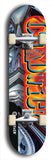 Limited edition, North American maple skateboard deck designed by underground artist BellyRash - available widths 7.5 to 8.5 inches in both mellow concave and steep concave shapes. Artwork: CHADWICK brand popsicle-shaped with large CHADWICK logo multi-colored patterned background