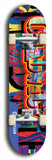 Limited edition, North American maple skateboard deck designed by underground artist BellyRash - available widths 7.5 to 8.5 inches in both mellow concave and steep concave shapes. Artwork: CHADWICK brand popsicle-shaped with large CHADWICK logo multi-colored patterned background