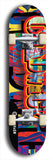 Limited edition, North American maple skateboard deck designed by underground artist BellyRash - available widths 7.5 to 8.5 inches in both mellow concave and steep concave shapes. Artwork: CHADWICK brand popsicle-shaped with large CHADWICK logo multi-colored patterned background