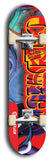 Limited edition, North American maple skateboard deck designed by underground artist BellyRash - available widths 7.5 to 8.5 inches in both mellow concave and steep concave shapes. Artwork: CHADWICK brand popsicle-shaped with large CHADWICK logo multi-colored patterned background