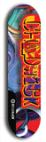 Limited edition, North American maple skateboard deck designed by underground artist BellyRash - available widths 7.5 to 8.5 inches in both mellow concave and steep concave shapes. Artwork: CHADWICK brand popsicle-shaped with large CHADWICK logo multi-colored patterned background