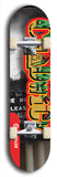 Limited edition, North American maple skateboard deck designed by underground artist BellyRash - available widths 7.5 to 8.5 inches in both mellow concave and steep concave shapes. Artwork: CHADWICK brand popsicle-shaped with large CHADWICK logo multi-colored patterned background