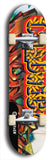 Limited edition, North American maple skateboard deck designed by underground artist BellyRash - available widths 7.5 to 8.5 inches in both mellow concave and steep concave shapes. Artwork: CHADWICK brand popsicle-shaped with large CHADWICK logo multi-colored patterned background