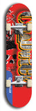 Limited edition, North American maple skateboard deck designed by underground artist BellyRash - available widths 7.5 to 8.5 inches in both mellow concave and steep concave shapes. Artwork: CHADWICK brand popsicle-shaped with large CHADWICK logo multi-colored patterned background