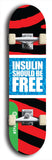 North American maple skateboard deck designed by underground artist BellyRash -- available in widths between 7.5 to 8.5 inches in both mellow concave and steep concave shapes from the BellyRash Limited Edition Blitz Deck series: Insulin Should Be Free