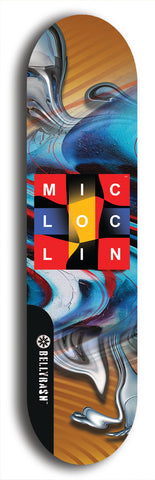 North American maple skateboard deck designed by underground artist BellyRash -- available in widths between 7.5 to 8.5 inches in both mellow concave and steep concave shapes from the BellyRash Limited Edition Deck series: MIC LOC LIN