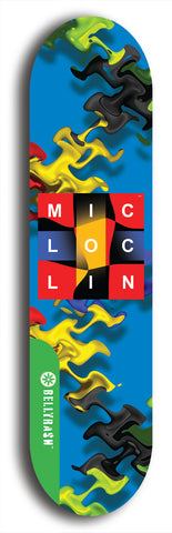 North American maple skateboard deck designed by underground artist BellyRash -- available in widths between 7.5 to 8.5 inches in both mellow concave and steep concave shapes from the BellyRash Limited Edition Blitz Deck series: MIC LOC LIN