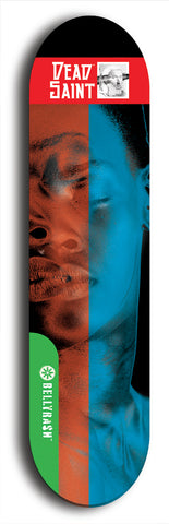 North American maple skateboard deck designed by underground artist BellyRash -- available in widths between 7.5 to 8.5 inches in both mellow concave and steep concave shapes from the BellyRash Limited Edition Blitz Deck series: Dead Saint