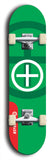 Skateboard deck: Limited edition, North American maple skateboard deck designed by underground artist BellyRash - available widths 7.5 to 8.5 inches in both mellow concave and steep concave shapes. Artwork: popsicle-shaped deck with green background and large Celtic symbol in the middle of the deck