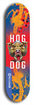 North American maple skateboard deck designed by underground artist BellyRash -- available in widths between 7.5 to 8.5 inches in both mellow concave and steep concave shapes from the BellyRash Limited Edition Blitz Deck series: Hog Dog