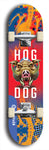 North American maple skateboard deck designed by underground artist BellyRash -- available in widths between 7.5 to 8.5 inches in both mellow concave and steep concave shapes from the BellyRash Limited Edition Blitz Deck series: Hog Dog