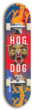 North American maple skateboard deck designed by underground artist BellyRash -- available in widths between 7.5 to 8.5 inches in both mellow concave and steep concave shapes from the BellyRash Limited Edition Blitz Deck series: Hog Dog