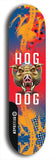 North American maple skateboard deck designed by underground artist BellyRash -- available in widths between 7.5 to 8.5 inches in both mellow concave and steep concave shapes from the BellyRash Limited Edition Blitz Deck series: Hog Dog