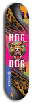 North American maple skateboard deck designed by underground artist BellyRash -- available in widths between 7.5 to 8.5 inches in both mellow concave and steep concave shapes from the BellyRash Limited Edition Blitz Deck series: Hog Dog