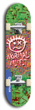 North American maple skateboard deck designed by underground artist BellyRash -- available in widths between 7.5 to 8.5 inches in both mellow concave and steep concave shapes. Artwork: Normal Misfit logo on a scribble field