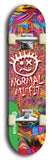 North American maple skateboard deck designed by underground artist BellyRash -- available in widths between 7.5 to 8.5 inches in both mellow concave and steep concave shapes from the BellyRash Limited Edition Blitz Deck series: Normal Misfit