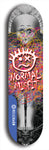 North American maple skateboard deck designed by underground artist BellyRash -- available in widths between 7.5 to 8.5 inches in both mellow concave and steep concave shapes. Artwork: Normal Misfit logo on a scribble field