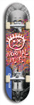 North American maple skateboard deck designed by underground artist BellyRash -- available in widths between 7.5 to 8.5 inches in both mellow concave and steep concave shapes. Artwork: Normal Misfit logo on a scribble field