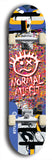 North American maple skateboard deck designed by underground artist BellyRash -- available in widths between 7.5 to 8.5 inches in both mellow concave and steep concave shapes. Artwork: Normal Misfit logo on a scribble field