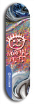 North American maple skateboard deck designed by underground artist BellyRash -- available in widths between 7.5 to 8.5 inches in both mellow concave and steep concave shapes. Artwork: Normal Misfit logo on a scribble field