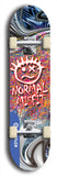 North American maple skateboard deck designed by underground artist BellyRash -- available in widths between 7.5 to 8.5 inches in both mellow concave and steep concave shapes. Artwork: Normal Misfit logo on a scribble field