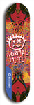 North American maple skateboard deck designed by underground artist BellyRash -- available in widths between 7.5 to 8.5 inches in both mellow concave and steep concave shapes. Artwork: Normal Misfit logo on a scribble field