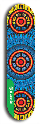 North American maple skateboard deck designed by underground artist BellyRash -- available in widths between 7.5 to 8.5 inches in both mellow concave and steep concave shapes from the BellyRash Limited Edition Blitz Deck series: Tricycle