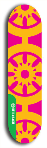 North American maple skateboard deck designed by underground artist BellyRash -- available in widths between 7.5 to 8.5 inches in both mellow concave and steep concave shapes from the BellyRash Limited Edition Blitz Deck series: Tricycle