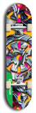 North American maple skateboard deck designed by underground artist BellyRash -- available in widths between 7.5 to 8.5 inches in both mellow concave and steep concave shapes from the BellyRash Limited Edition Blitz Deck series: Tricycle