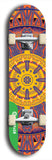 North American maple skateboard deck designed by underground artist BellyRash -- available in widths between 7.5 to 8.5 inches in both mellow concave and steep concave shapes from the BellyRash Limited Edition Blitz Deck series: DharmaMechanic