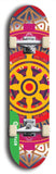 North American maple skateboard deck designed by underground artist BellyRash -- available in widths between 7.5 to 8.5 inches in both mellow concave and steep concave shapes from the BellyRash Limited Edition Blitz Deck series: DharmaMechanic