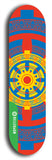 North American maple skateboard deck designed by underground artist BellyRash -- available in widths between 7.5 to 8.5 inches in both mellow concave and steep concave shapes from the BellyRash Limited Edition Blitz Deck series: DharmaMechanic