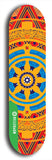 North American maple skateboard deck designed by underground artist BellyRash -- available in widths between 7.5 to 8.5 inches in both mellow concave and steep concave shapes from the BellyRash Limited Edition Blitz Deck series: DharmaMechanic